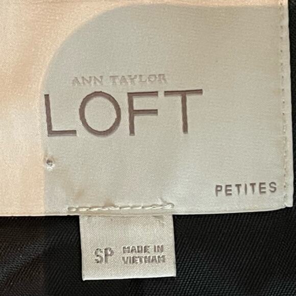 LOFT Wool Blend Hooded Black & Gray Striped Academia Coat NWOT Size SP - Picture 9 of 12